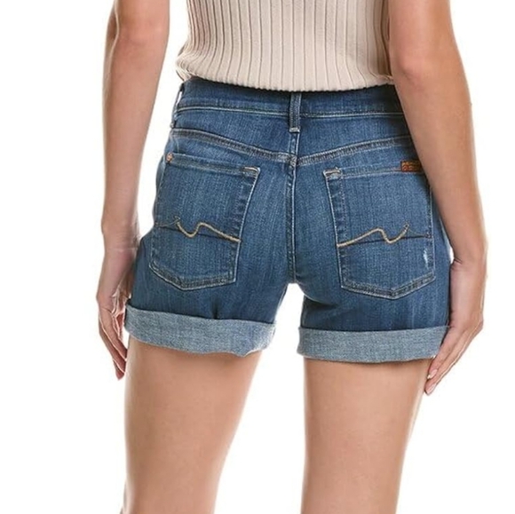 7 for all mankind denim shorts size 27 frayed hem - Picture 1 of 10
